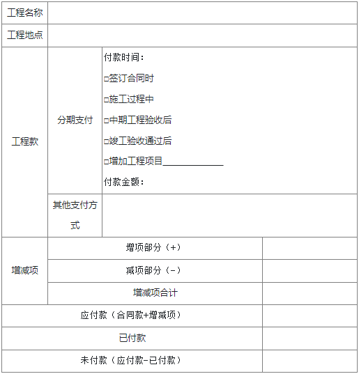 工程結算單