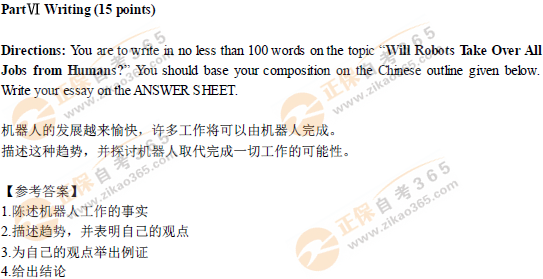 2016年11月學(xué)位英語試題答案