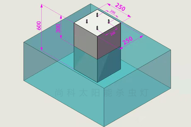 太陽能殺蟲燈地基施工圖紙