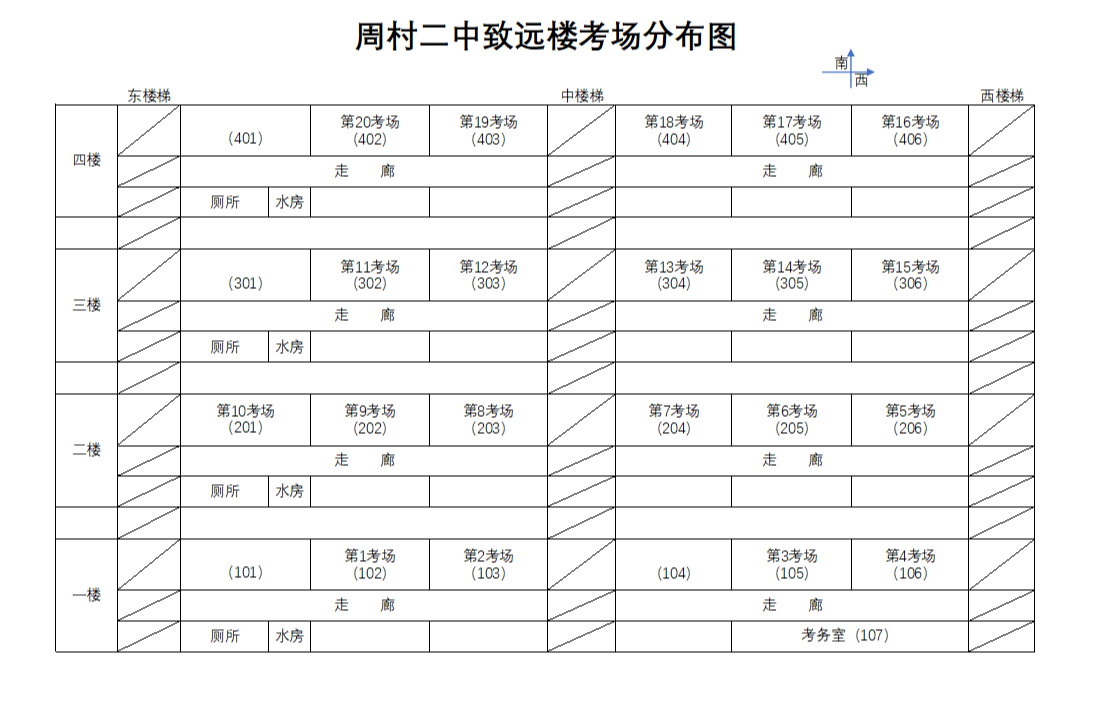 2023年10月淄博市自考考點考場平面圖5-1 2023年10月淄博市自考考點考場平面圖5-1